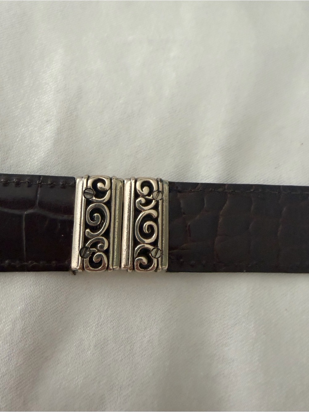 Brighton Belt 43100 Sz M/30 Brown Black Leather Reversible Silver - Picture 7 of 11